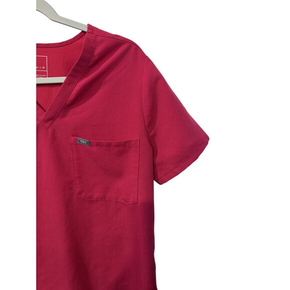 Figs Catarina One-Pocket Scrub Top Technical Collection M Bright Pink Vibrant - Picture 2 of 5